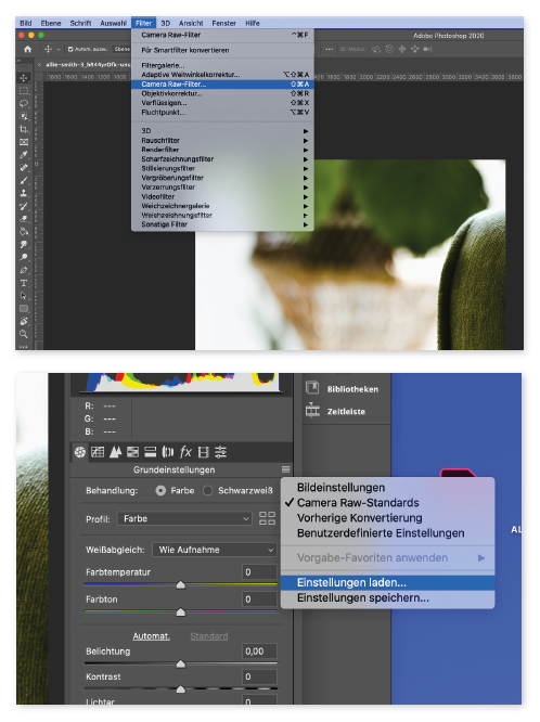 Anwendung Filter in Photoshop Schritt 1
